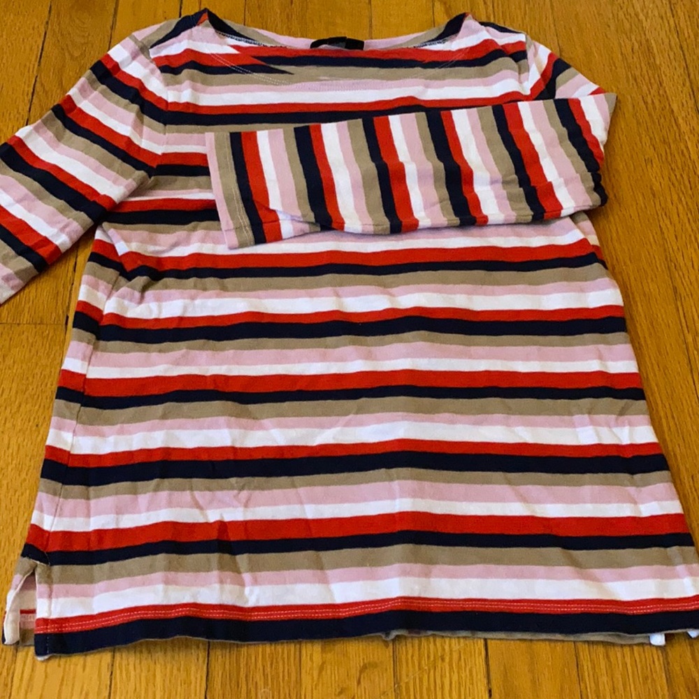 J.Crew colorful striped boatneck tee